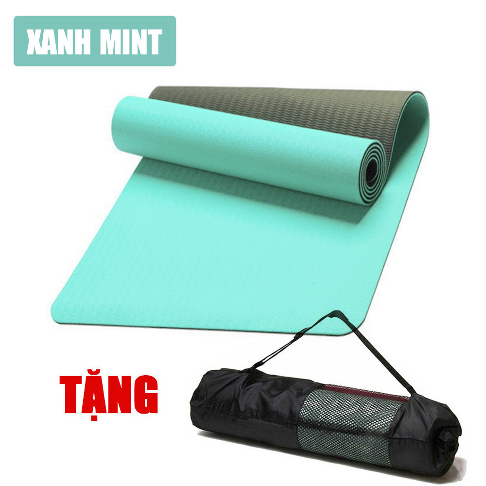 Thảm Tập Yoga chất liệu TPE 2 lớp dày 6mm chống trơn trượt cực tốt