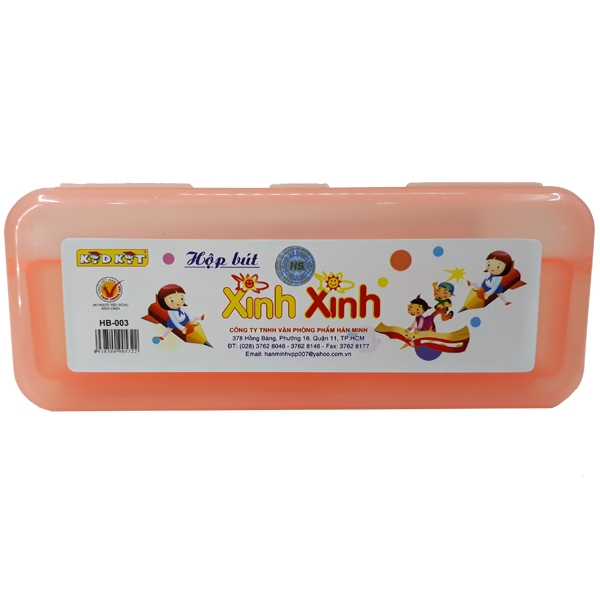 Hộp Bút Nhựa Kid Kit Xinh Xinh DCHS-003 - Màu Cam