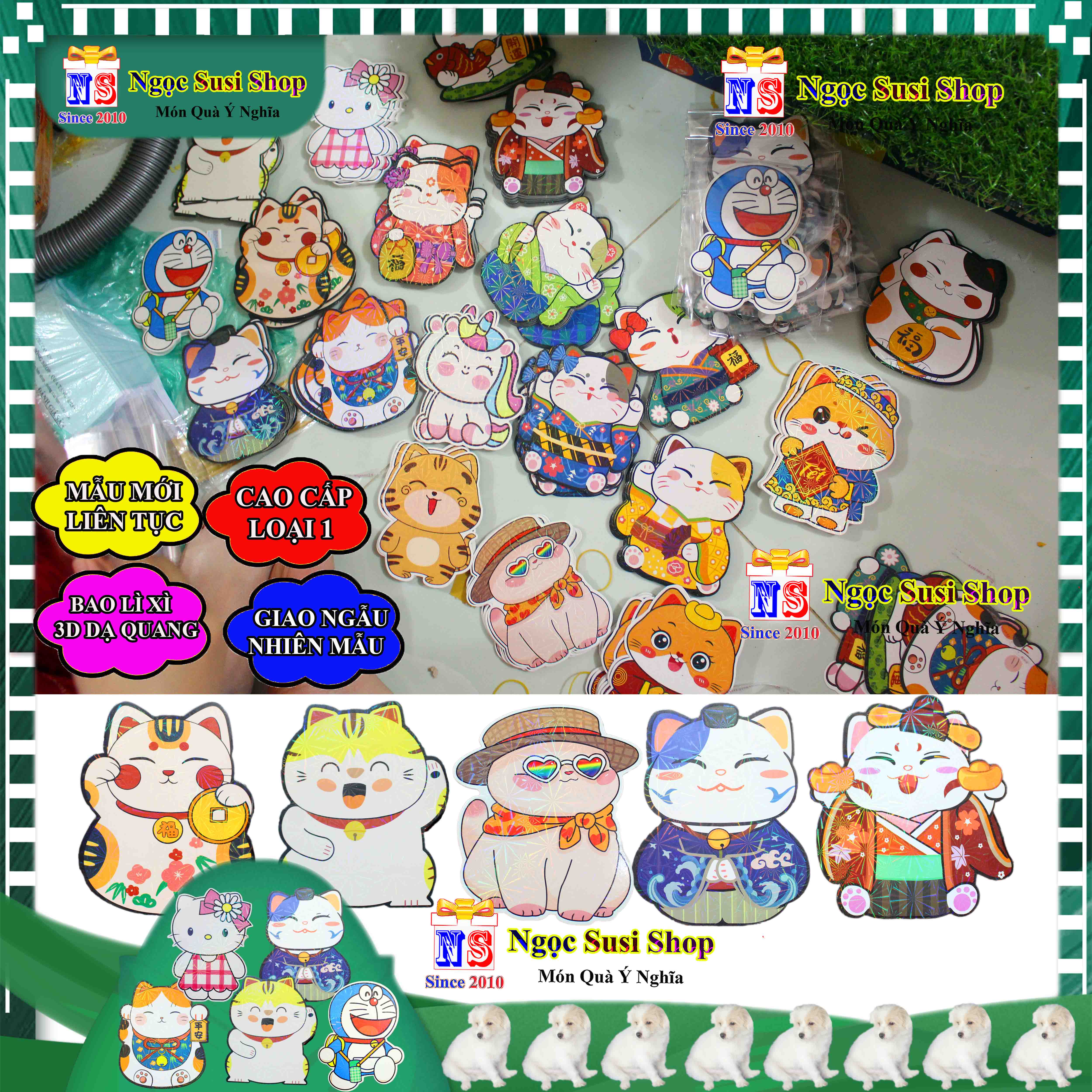 1-10 BAO LÌ XÌ 3D HÌNH THÚ CAO CẤP DẠ QUANG CHIẾU LẤP LÁNH - BAO LÌ XÌ CHO BÉ SIÊU CƯNG