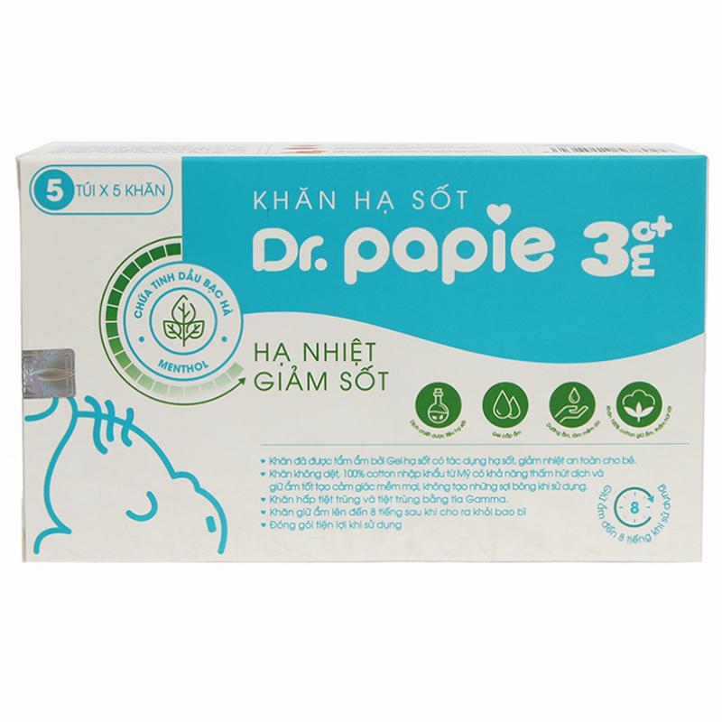 Khăn lau hạ sốt Dr.Papie