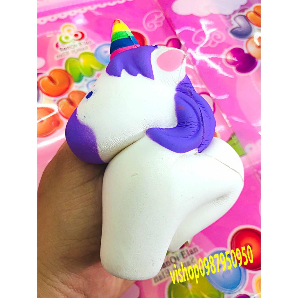 ĐỒ CHƠI SQUISHY NGỰA TRẮNG LÔNG TÍM