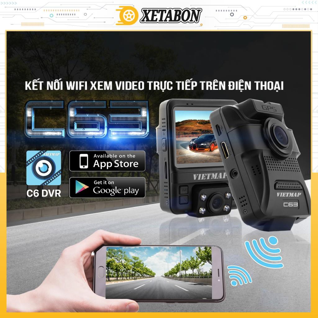 Camera Hành Trình VietMap C63 Ghi Hình Trước Trong Xe Full HD 1080P Hồng Ngoại, Cảnh Báo Giao Thông Bằng Giọng Nói +TẶNG THẺ 32GB