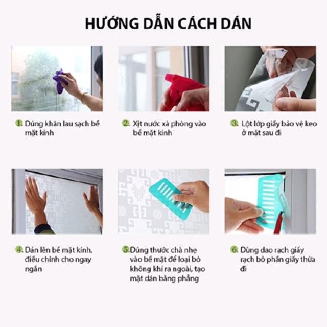 5M decal dán kính làm mờ trang trí keo sẵn khổ 60cm