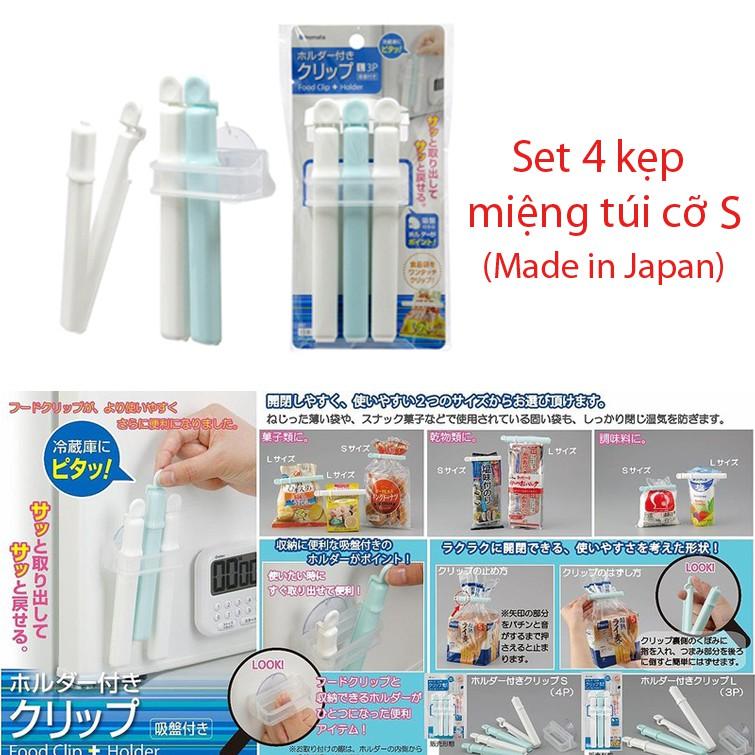 Set 4 kẹp miệng túi cỡ S giúp bảo quản thực phẩm