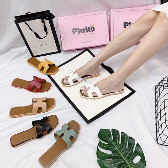 Dép quai H nhiều màu đế nâu