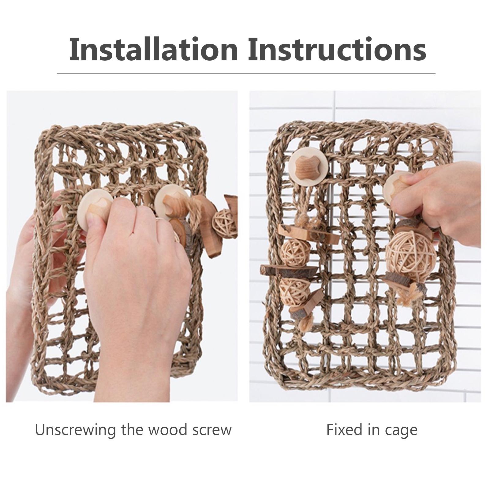 Đồ chơi dành cho thú cưng, làm bằng cỏ và gỗ, không độc hại và an toàn. Thú cưng của bạn có thể nhai, nghiến răng và chống ngán.