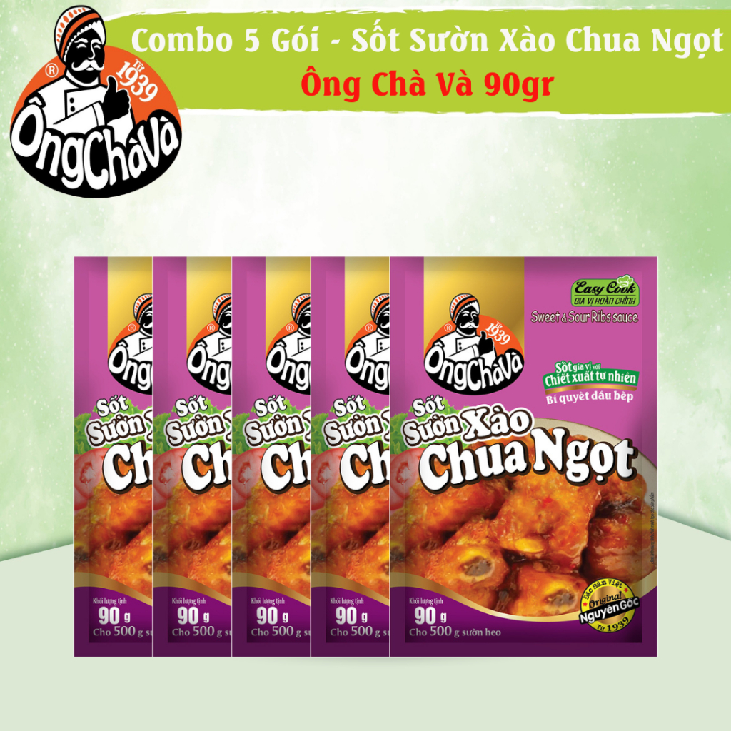 Combo 5 Gói Sốt Sườn Xào Chua Ngọt Ông Chà Và 90g