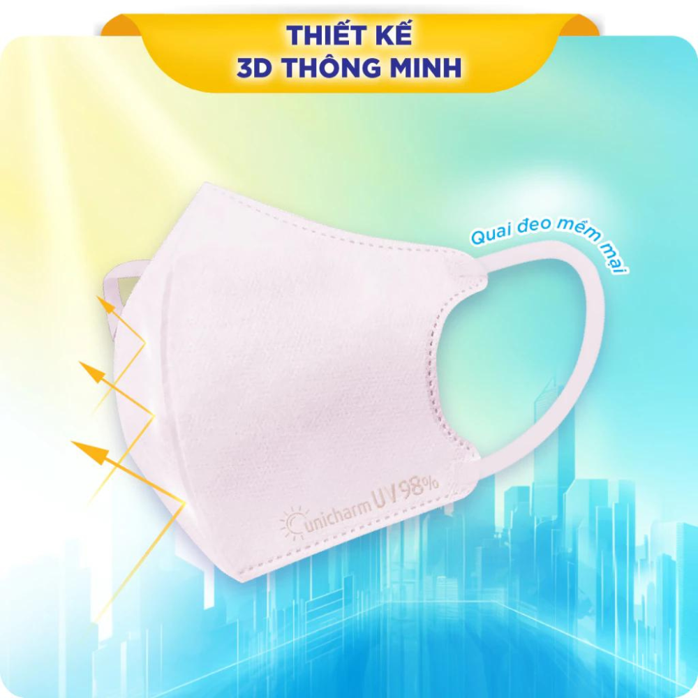 [MỚI] Bộ 10 gói khẩu trang chống nắng Unicharm UV Mask 5 miếng