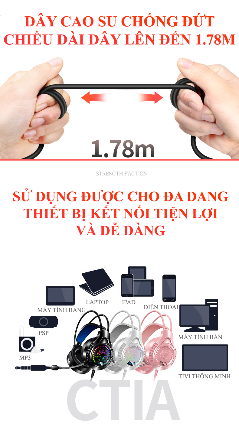 Tai nghe YINDIAO Q7 chuyên game có đèn led 7 màu có mic dành cho game thủ cho game thủ CỔNG 3.5mm + USB - Hàng Chính Hãng