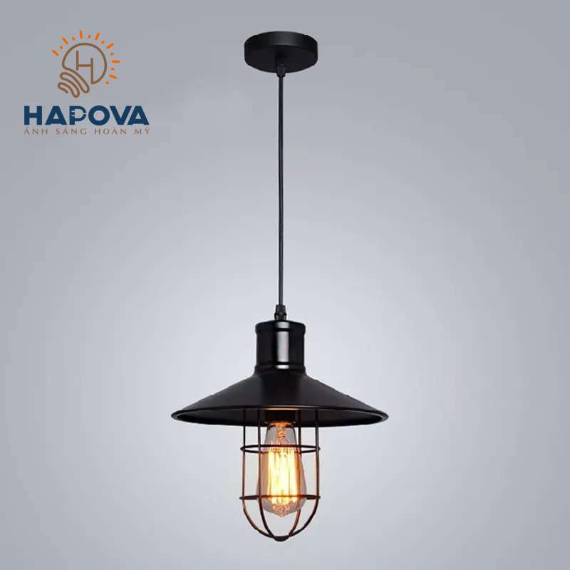 Đèn trần thả trang trí lồng kính HAPOVA ENDA 6803 Tặng kèm bóng Edison