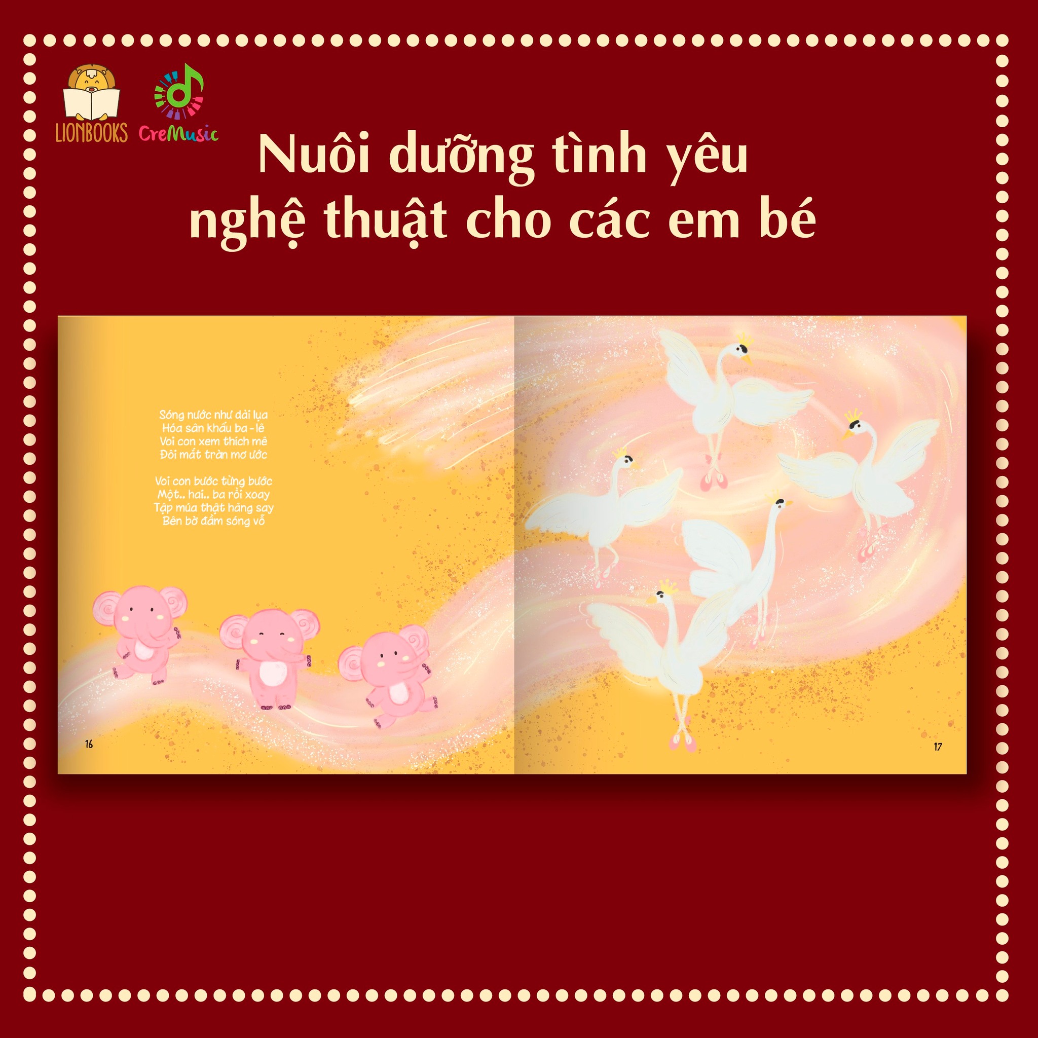 Sách Thơ Âm Nhạc - Cuốn Voi Học Múa Ba-lê - Sách bìa cứng tặng sticker và mã đăng nhập App Cảm thụ âm nhạc