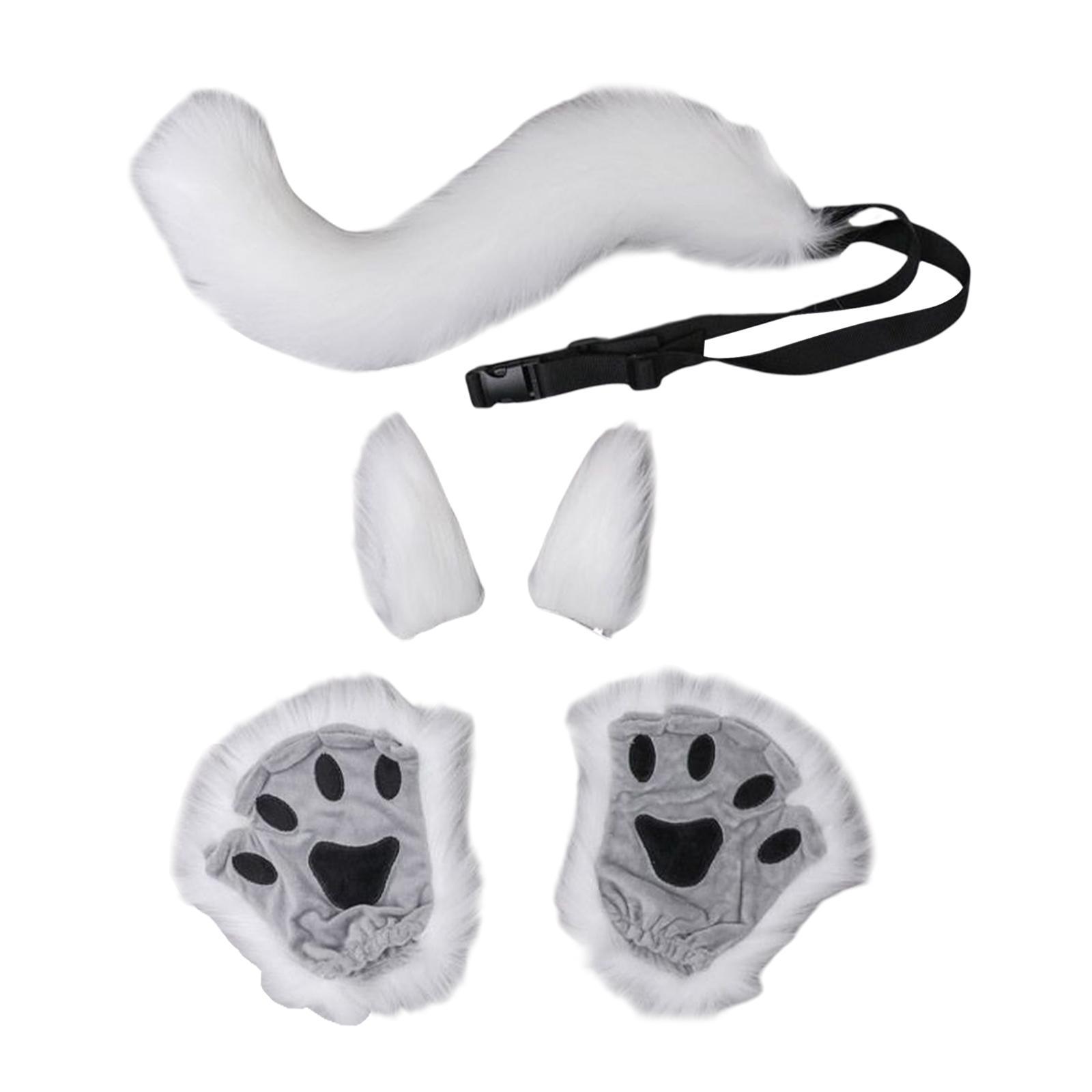 Costume Set Halloween Ears Tail Paw Fancy Costume Cosplay Party