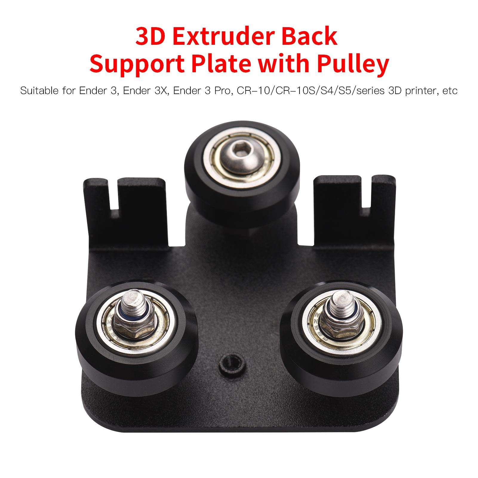 3D Extruder Back Support Plate with Pulley 3D Printer Parts Accessory Extruding Backplate for 3D Printers