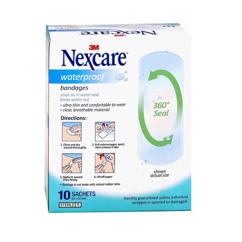 Băng keo cá nhân không thấm nước Nexcare Waterproof (10 gói/hộp)