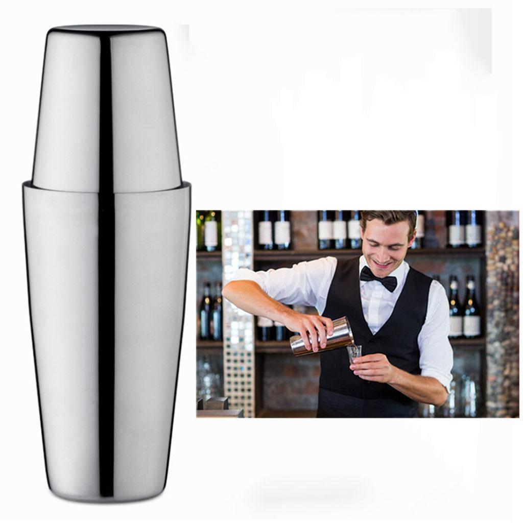 2pcs Professional Mixer Shaker Cocktail Shaker 304 Stainless Steel 750/550ml