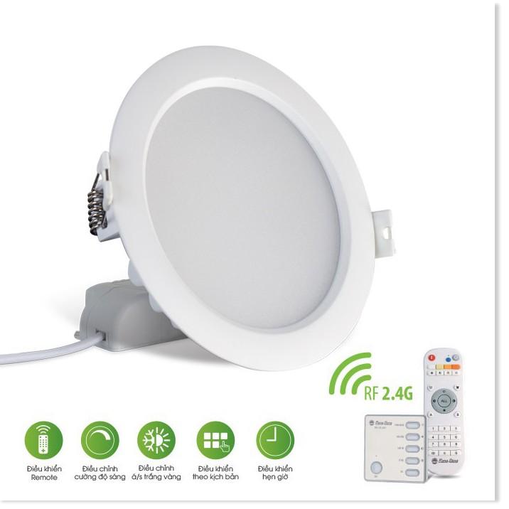 Đèn LED Downlight âm trần RF remote 9W Rạng Đông AT16L 110/9W.RF, Vỏ nhôm đúc