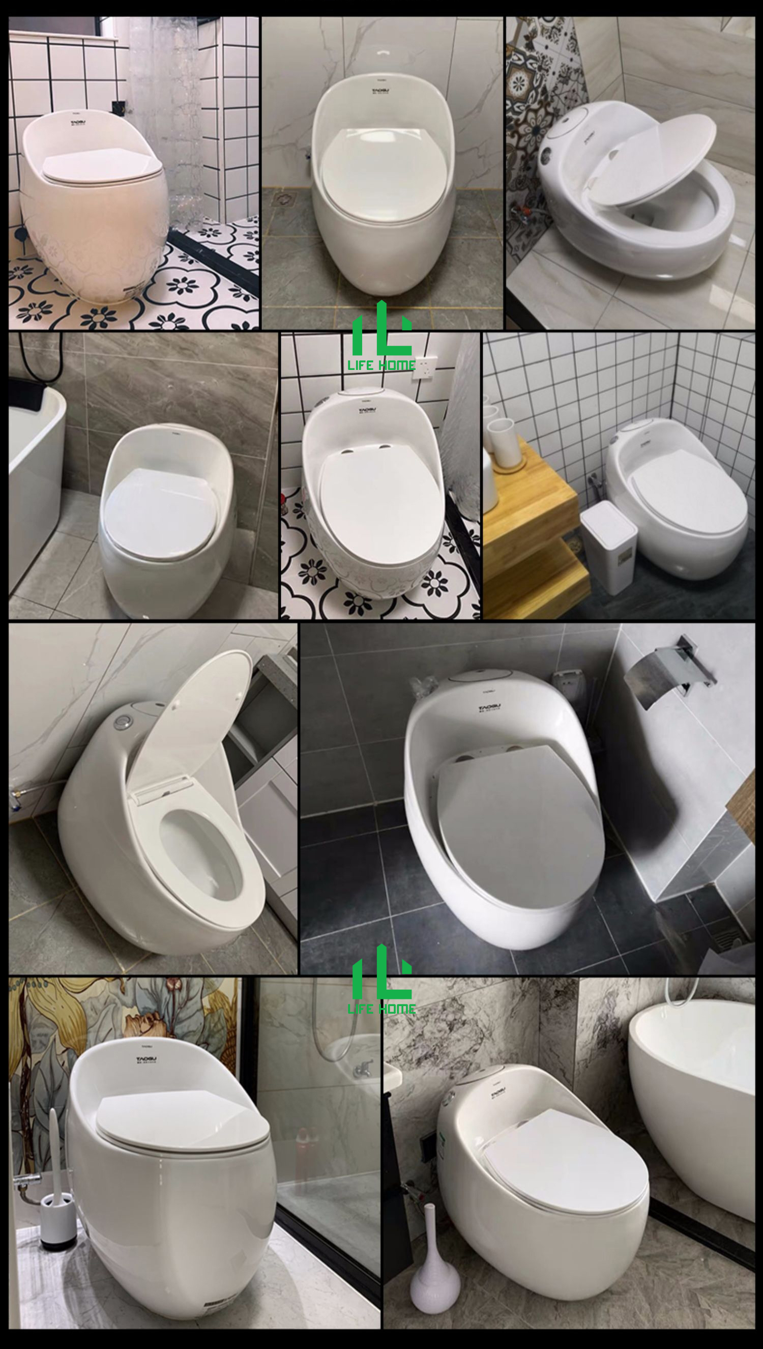 Bồn Cầu Khối Hình Trứng Hiện Đại Cao Cấp - Bàn Cầu Khối Mẫu Mới Giá Rẻ