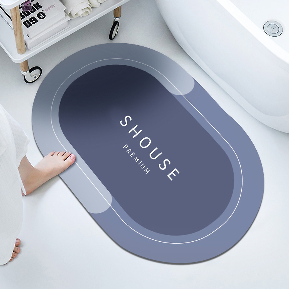 Thảm Lau Chân, COMBO 2 CHIẾC, Thảm Chùi Chân Silicon Siêu Thấm Nước, Chống Trượt, Thảm Phòng Khách, Nhà Tắm
