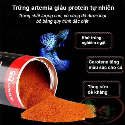 Thức Ăn Cá Sunsun Decapsulated Cyst Food Trứng Artemia Tách Vỏ