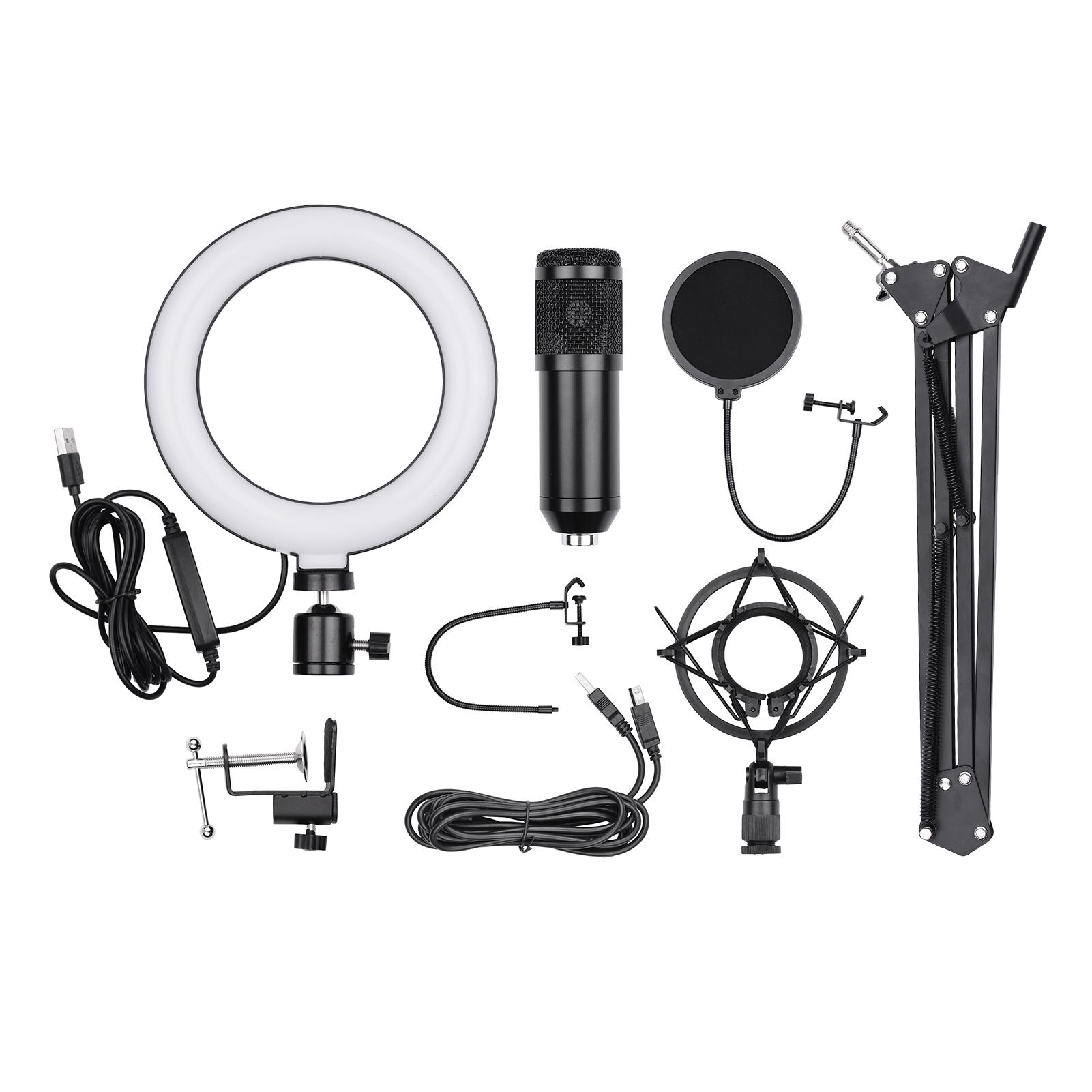 Bộ đèn vòng cho micrô video 6,3 inch / 16cm với bộ lọc pop khớp nối Micropone Shock