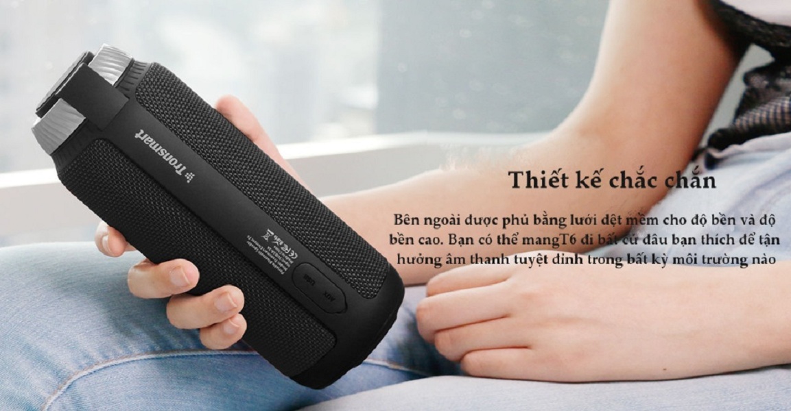 Loa di động không dây ngoài trời, âm thanh vòm 360 độ tích hợp Microphone Tronsmart Element T6 - hàng chính hãng