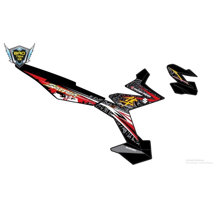 Tem rời dán xe satria fi hayabusa đỏ đen