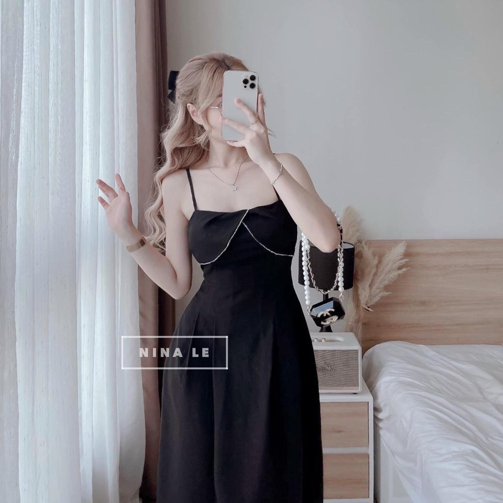 Đầm 2 Dây Viền Đá Siêu Dễ Thương Hotgirt Dáng Ôm Body - SLEE FASHION