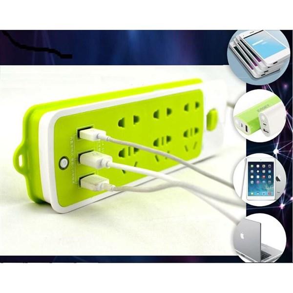 Ổ Cắm Điện Đa Năng Thông Minh Chống Giật 6 Lỗ Kèm 3 Cổng Usb Tiện Dụng - Hàng Chất Lượng
