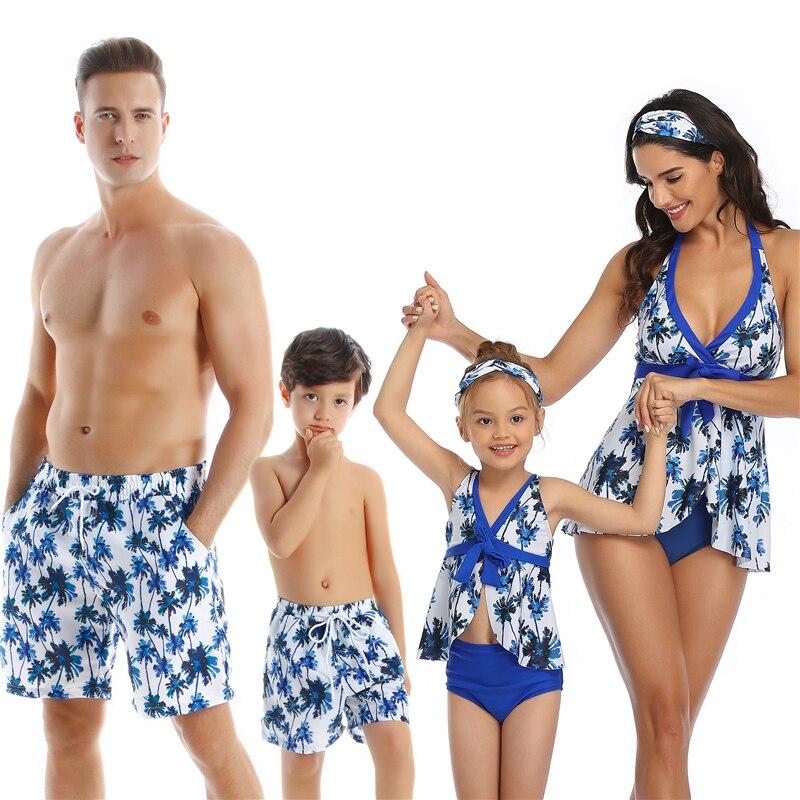 Họ Phù Hợp Với Bộ Trang Phục Đồ Bơi Nữ Đầm Bố Mẹ Con Gái Kid Con Trai Gái Tắm Bơi Phù Hợp Với Bộ Bikini Đi Biển Mùa Hè Áo