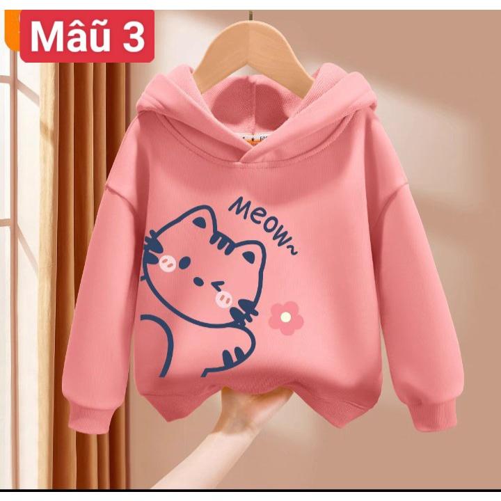 Áo hoodie hình dễ thương cho bé gái từ 9 đến 33kg