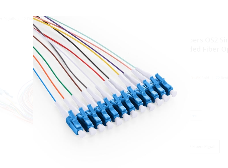 Dây nhảy quang SC APC 12 Fibers OS2 Single Mode Unjacketed Color sample - Xmethod Network - Hàng chính hãng