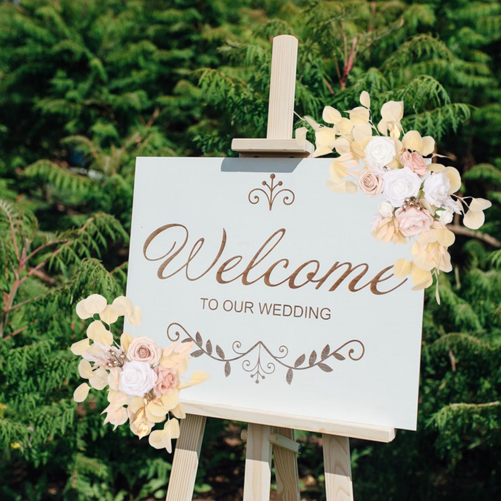 2Pcs Wedding Arch Flower Swag Artificial Floral Swag Hanging Rustic Artificial Flower Arch Decor for Reception, Home, Wedding Arch