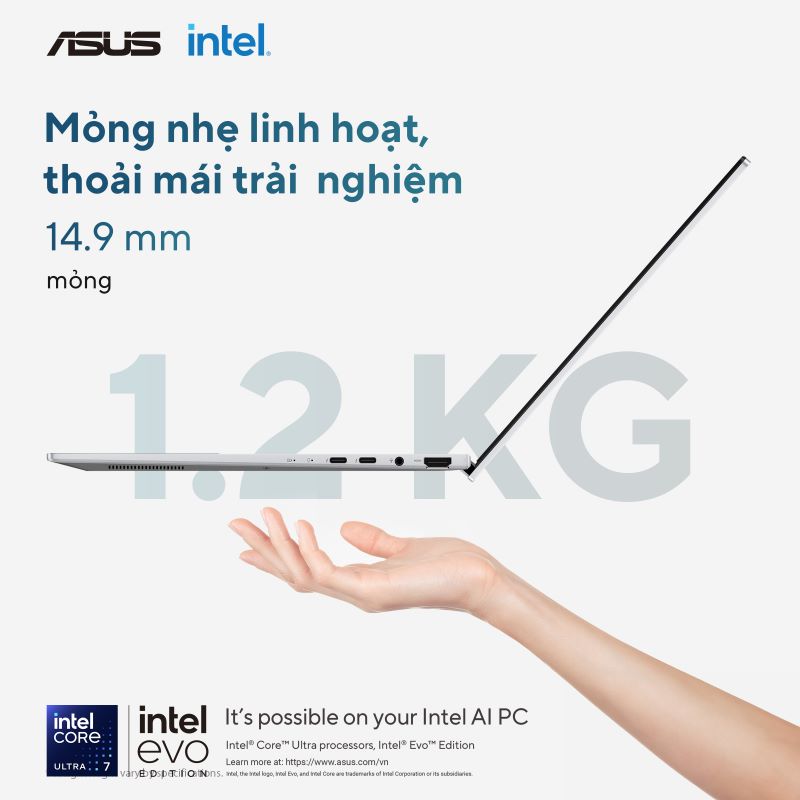Asus Zenbook 14 UX3405CA-PZ368WS (Intel Core Ultra 7 255H | 16GB | 512GB | Intel Arc | 14 inch 3K OLED | Cảm ứng | Win 11 | Office | Xanh)- HÀNG CHÍNH HÃNG