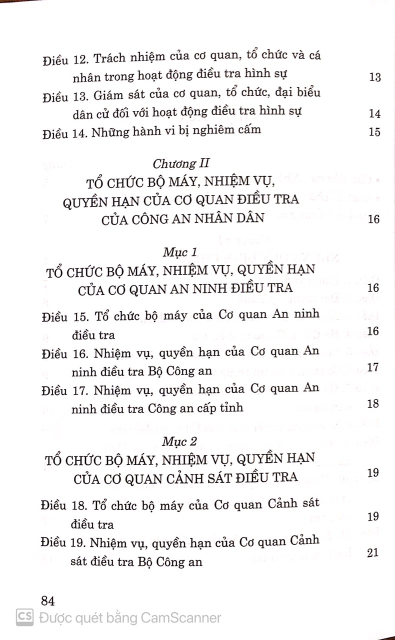 Luật tổ chức cơ quan điều tra hình sự ( Hiện hành ) ( sửa đổi, bổ sung năm 2021 )