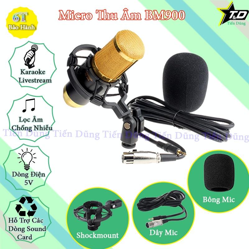 Bộ thu âm sound card H9 mic bm900 chân màng dây live stream MA2 - bộ livestream bm900 đầy đủ sound card k9 có autu-tune