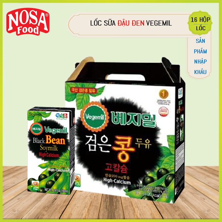 Thùng Sữa Hạt Vegemil Đậu Đen 190ml (16 Hộp/Thùng)