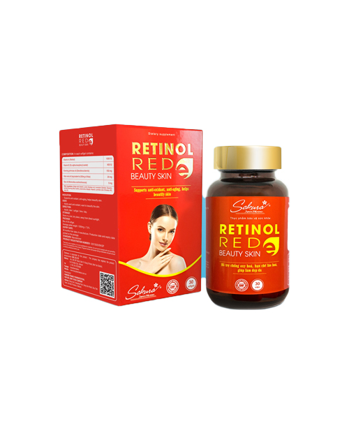 SAKURA RETINOL RED – Viên uống hỗ trợ chống oxy hoá, hạn chế lão hoá, giúp làm đẹp da.