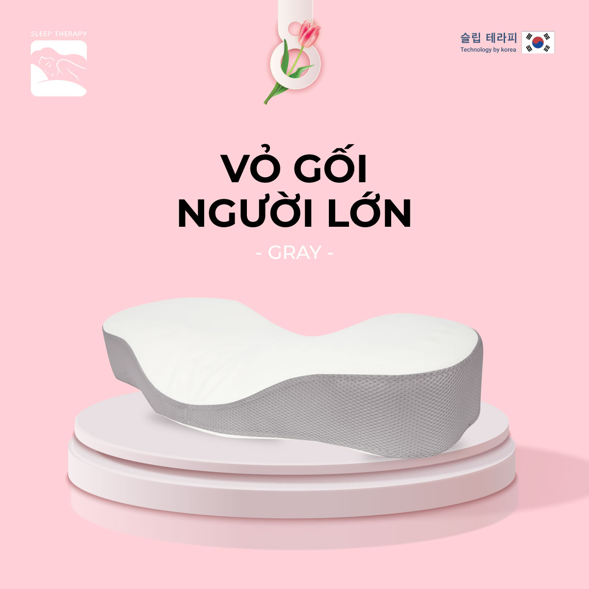 Vỏ gối ngoài Sleep Therapy - Màu xám