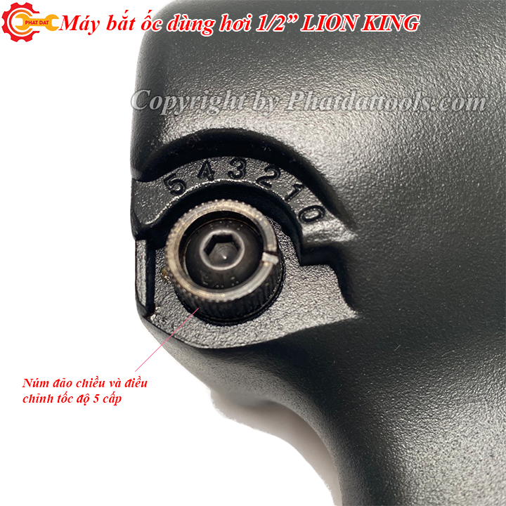Máy siết mở bulong dùng hơi LION KING có khẩu - Hàng Đài Loan - Bảo hành 6 tháng