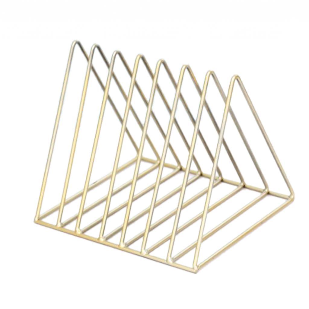 Triangle Book Holder Minimalist Bookshelf Desktop Organizer Rack A Gold