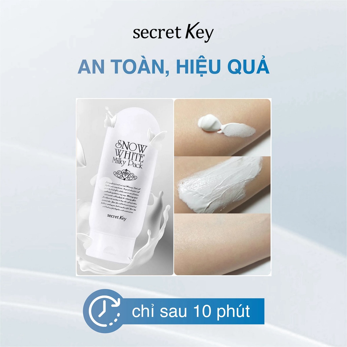 Kem tắm trắng mặt và toàn thân Secret Key Snow White Milky Pack 200g