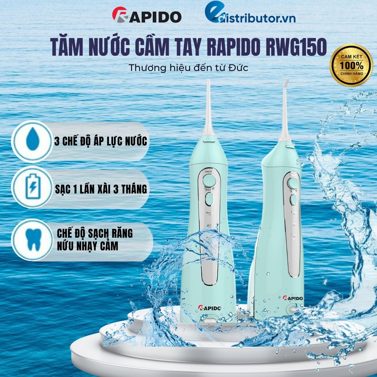 Tăm nước cầm tay Rapido RWG150- Hàng Chính Hãng