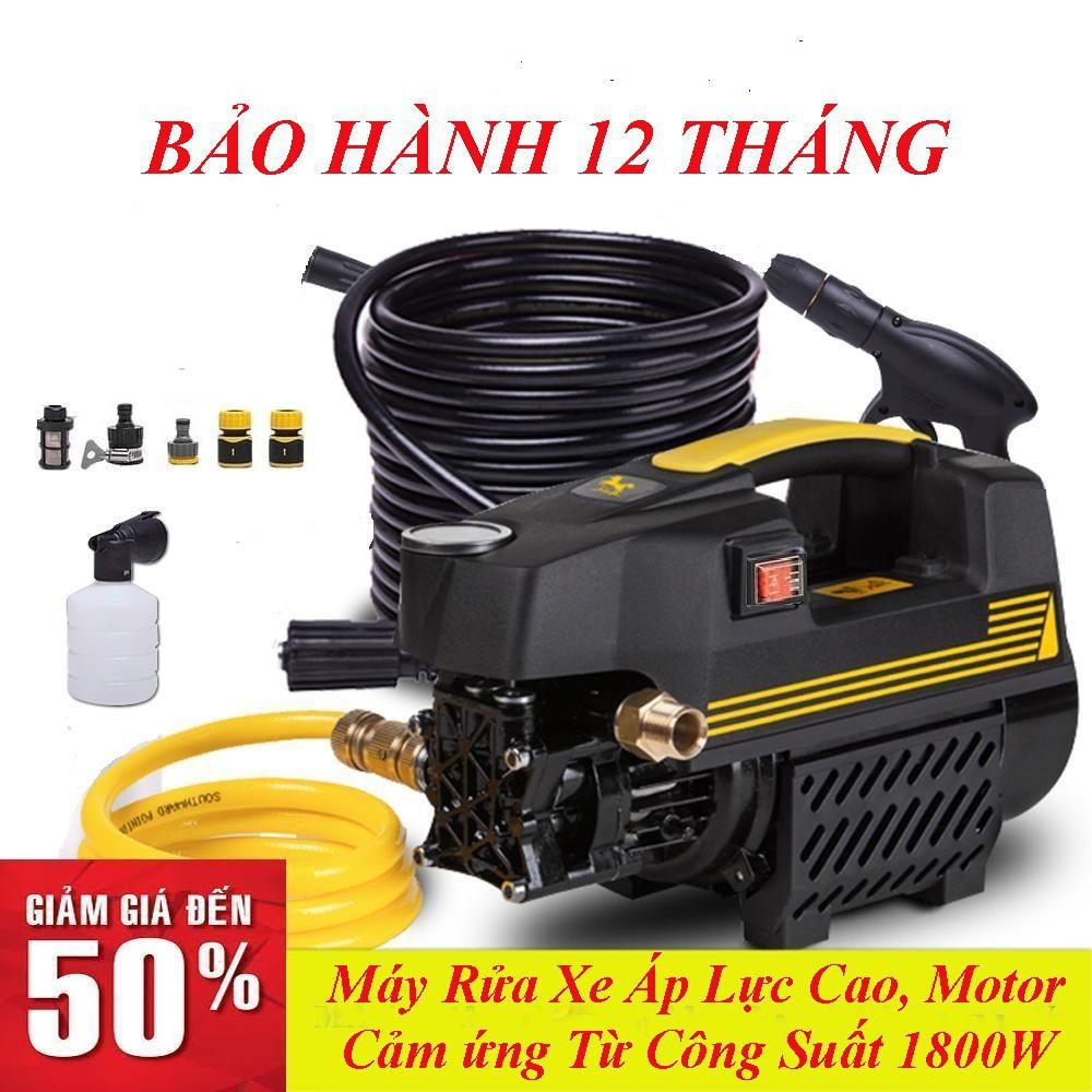 Máy bơm xịt rửa xe áp lực cao tự hút nước - Lõi đồng 100%,TẶNG bình