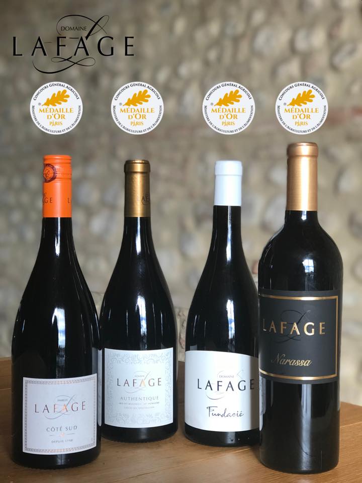 Rượu vang Organic Famille Lafage Narassa 2018 (Pháp) kèm túi hộp,đồ khui
