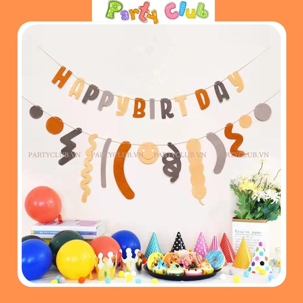 Dây treo happy birthday nỉ phong cách Hàn Quốc trang trí sinh nhật