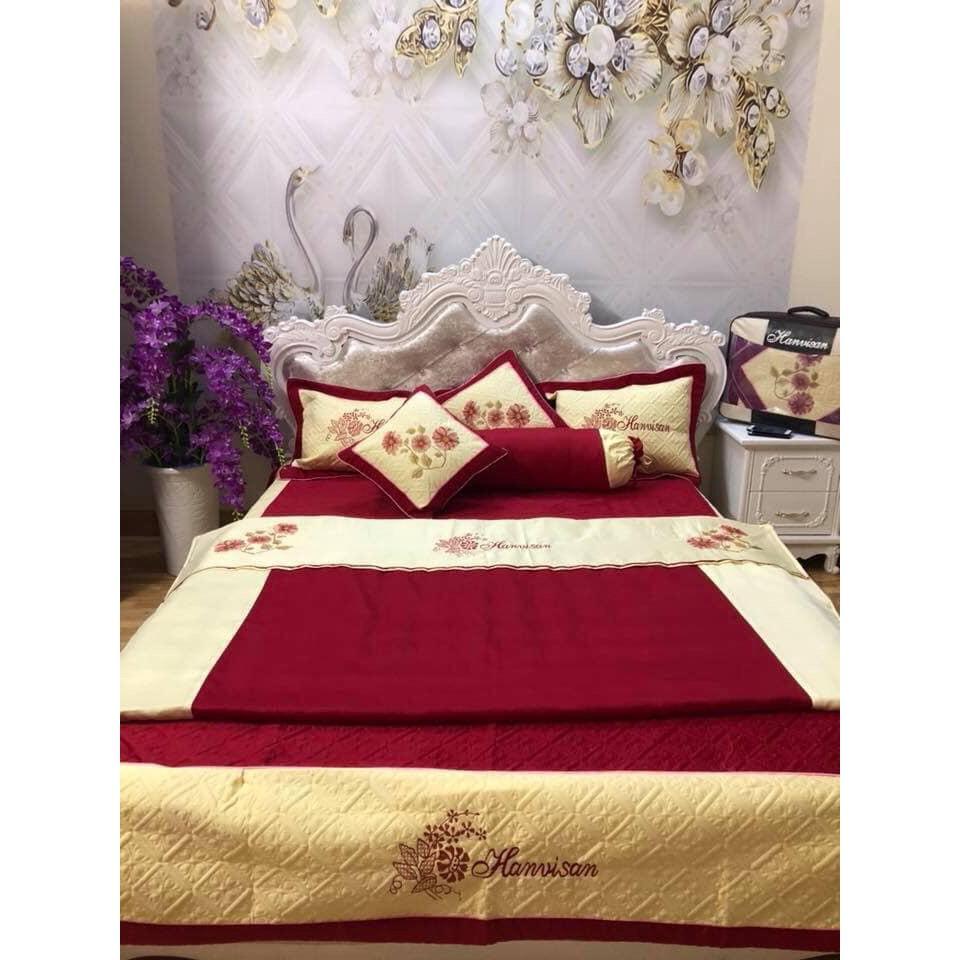 Trọn bộ chăn ga gối satin 7 món cao cấp dành cho mùa cưới