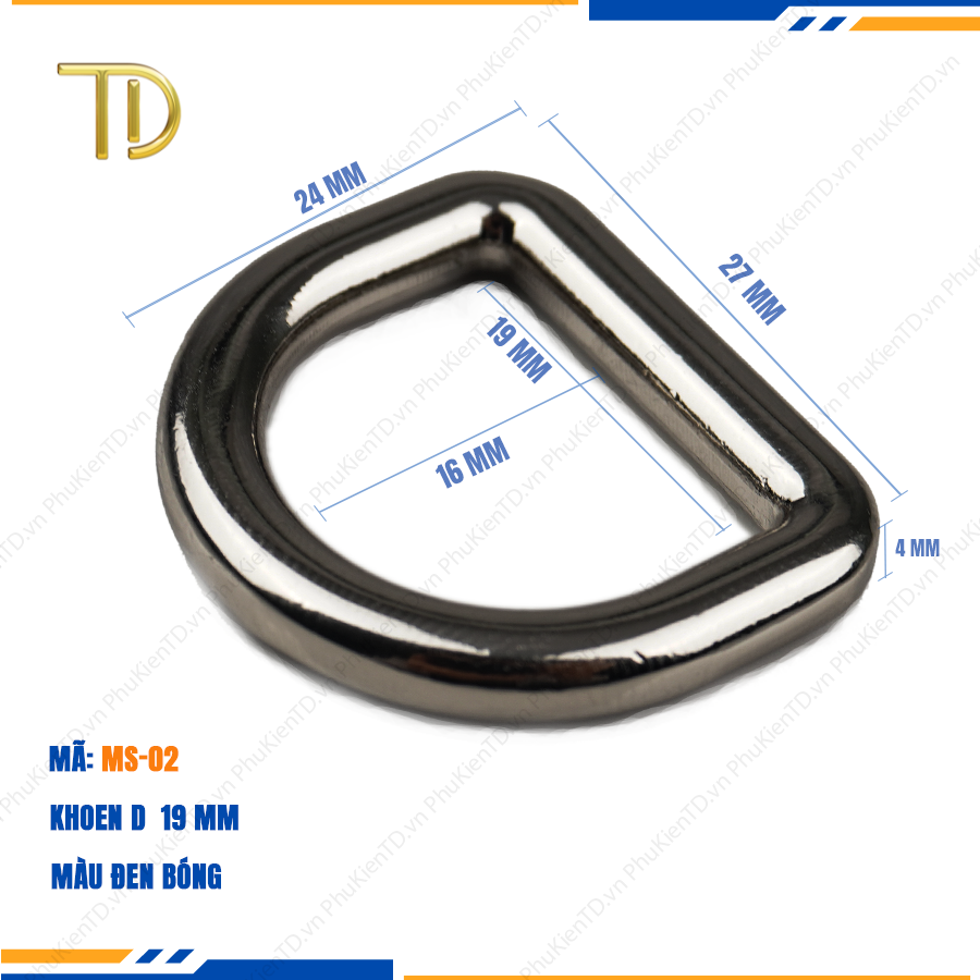 Khoen d túi xách, Khoen chữ d túi xách, Khoen bán nguyệt túi xách 19mm mạ điện độ bền 5-8 năm