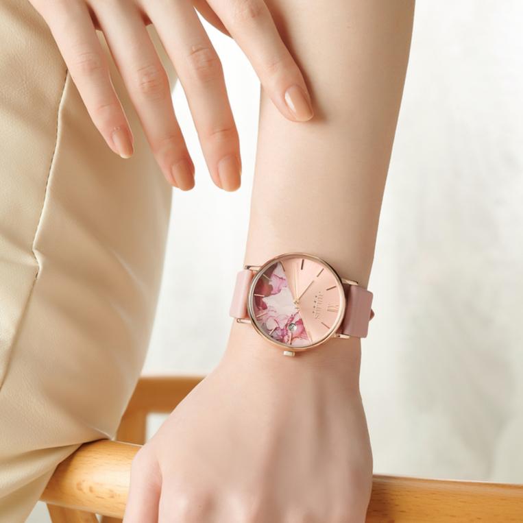 Đồng Hồ Nữ Chính Hãng Julius Cao Cấp Dây Da Mặt Tròn Chống Nước Kính Khoáng Đường Kính 36mm JA-1312C