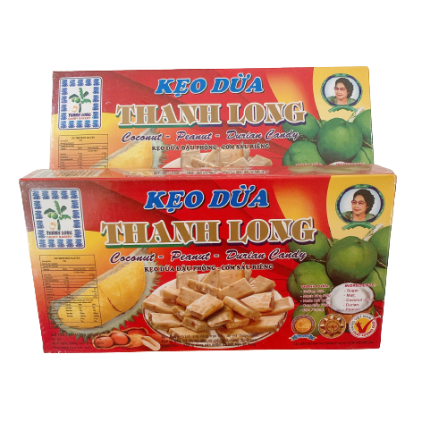 Kẹo Dừa Đậu Phộng Thanh Long - Hộp 500g, thơm béo, mềm dẻo, không dính răng, ít ngọt, đặc sản của Bến Tre