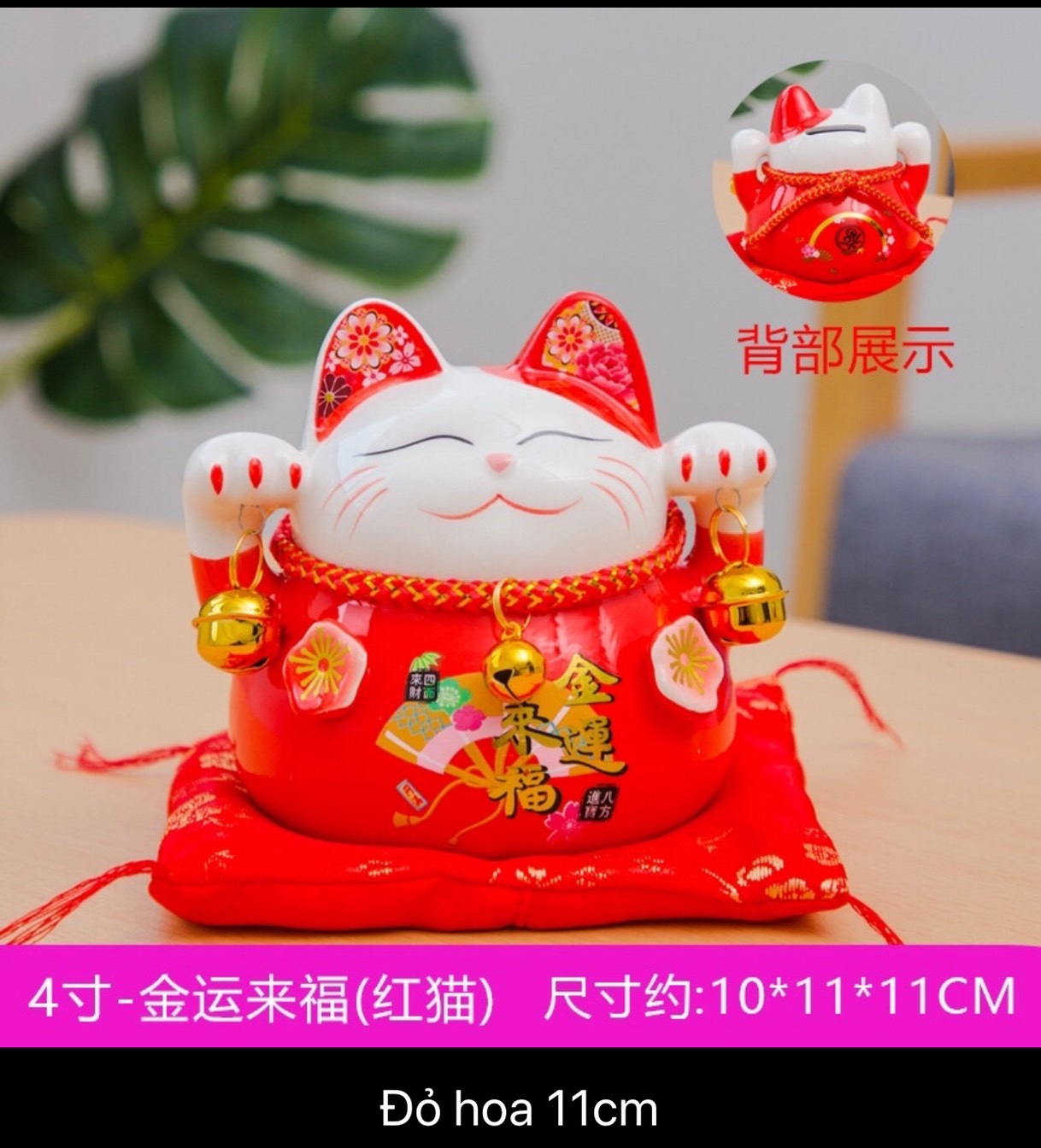 Mèo thần tài may mắn Neko Maneki 11cm